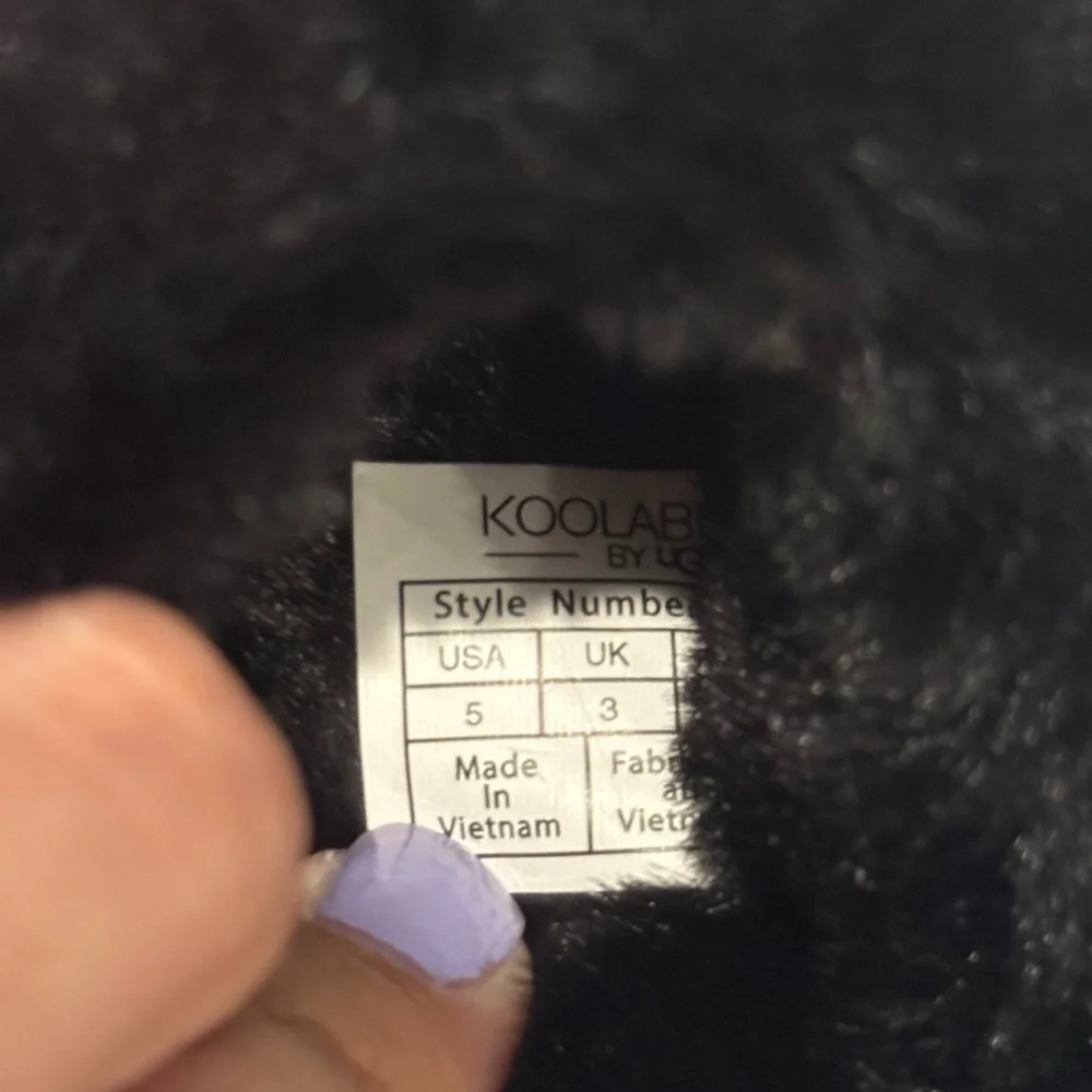 Koolaburra by UGG Adjustable Slide Sandals Fuzz'd Out Black Size 5